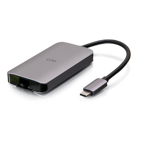 C2G C2G54456 USB-C® 4-in-1 Mini Dock with HDMI®, USB-A, Ethernet, and USB-C Power Delivery up to 100W - 4K 30Hz