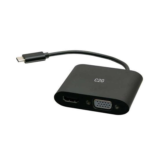 C2G C2G29830 USB-C® to HDMI® and VGA MST Multiport Adapter - 4K 30Hz (Black)
