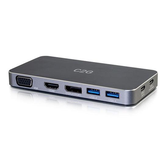 C2G C2G54477 USB-C® 7-in-1 Dual Display Dock Kit for Laptops