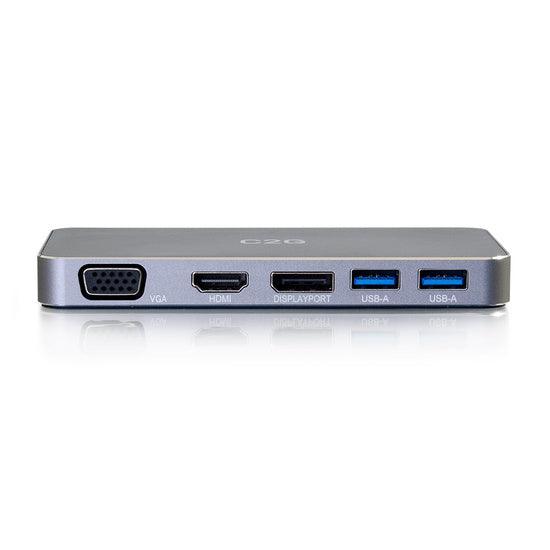 C2G CG54439 USB-C® 7-in-1 Dual Display MST Docking Station with HDMI®, DisplayPort™, VGA and Power Delivery