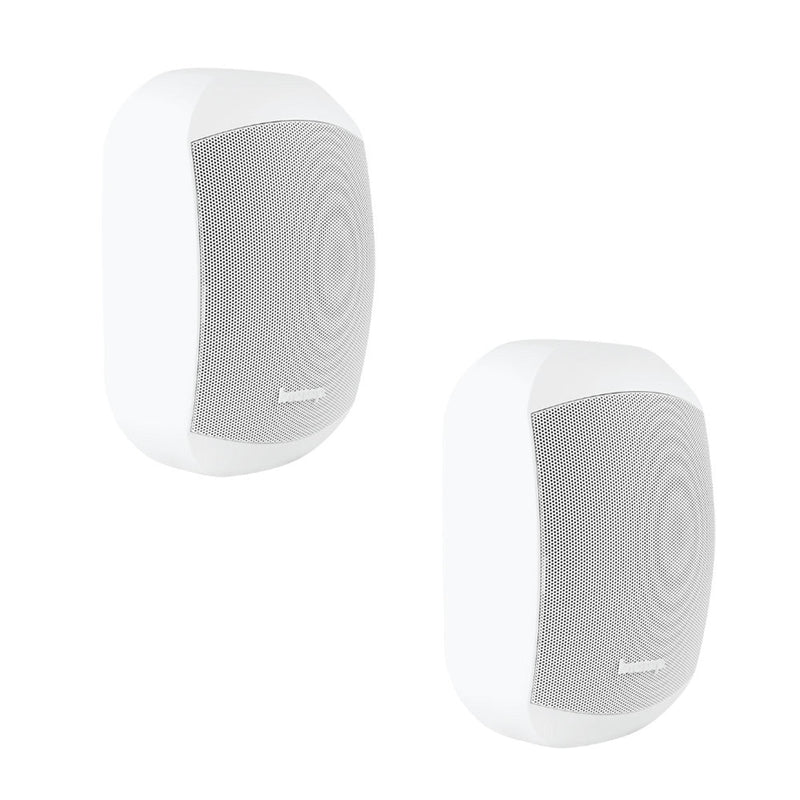 Biamp Desono MASK4CT 4.25" small design two-way surface mount loudspeaker, 70 - 100 volt / 20 watts or 16 ohms / 70 watts, CLICKMOUNT bracket and safety cable included (Pair, White) - 911.0640.900