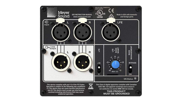 Meyer Sound AMIE-SUB 2.1 (XLR) Bass MNGMT Input Panel - Creation Networks