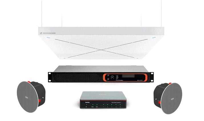 Microsoft Teams Large Meeting Room - Biamp Tesira DSP and Sennheiser TeamConnect TCC2 - Creation Networks