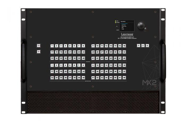 Lightware MX2-48x48-DH-24DPio-A-R Full 4K Matrix Switcher with 48x48 DisplayPort 1.2 Input and HDMI 2.0 Output Ports - 91310071