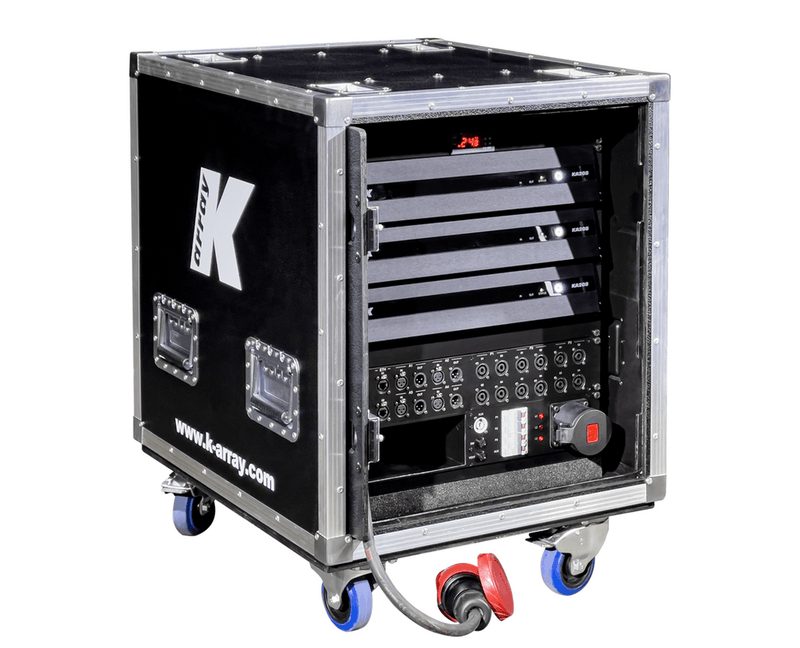 K-Array Kommander K-RACK-M-208 Touring rack with 3 KA208 amplifiers for Mugello series
