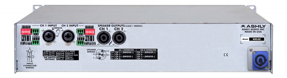 ASHLY NX3.02 Multi-Mode Power Amplifier 2 x 3KW @ 2 Ohms, 2KW @ 4 Ohms, 1250W @ 8 Ohms, 2450W @ 70V Amplifiers Ashly