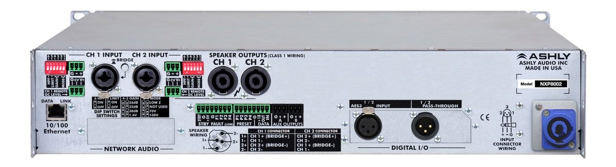 ASHLY NXP8002D nXp8002 Multi-Mode Amplifier plus Dante Option Card Amplifiers Ashly