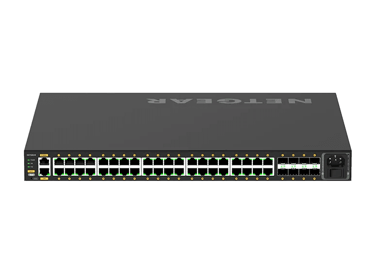 Netgear GSM4248P-100NAS Managed Ethernet Switch w- 48 Ports (40 x 10-100-1000BASE-T RJ45 and 8 x 1000BASE-X SFP) - Creation Networks