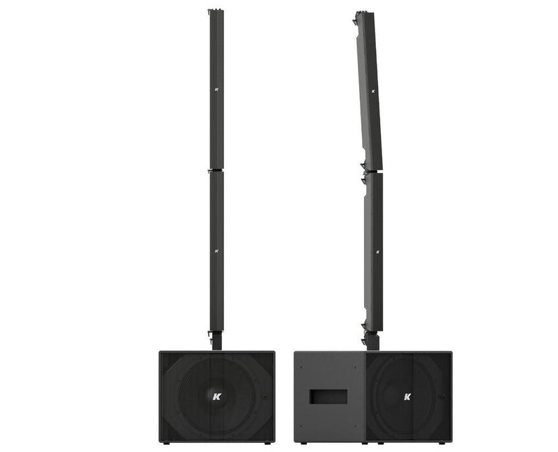 K-Array Pinnacle KR402 II Powered stereo system composed of 1 KS3 I + 1 KS3P I + 4 KP102 I + mounting hardware (Black)