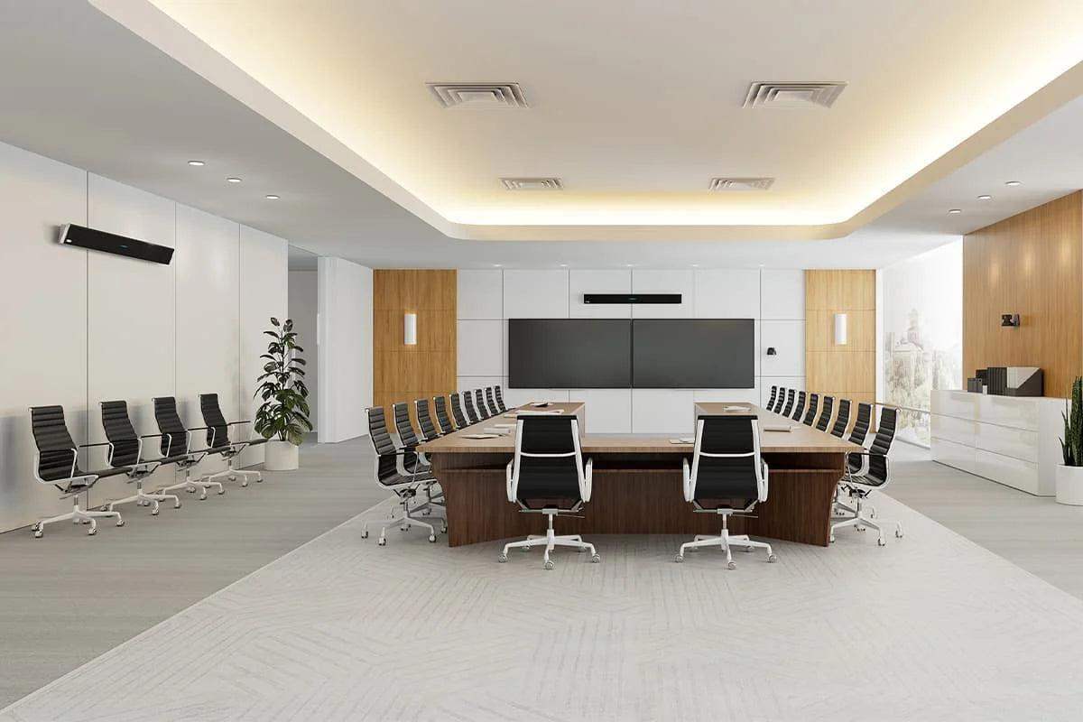 Nureva DUAL-HDL410-B Dual HDL410 audio conferencing system with Aver TR530 Auto tracking camera for Large Meeting Spaces (White) - Creation Networks