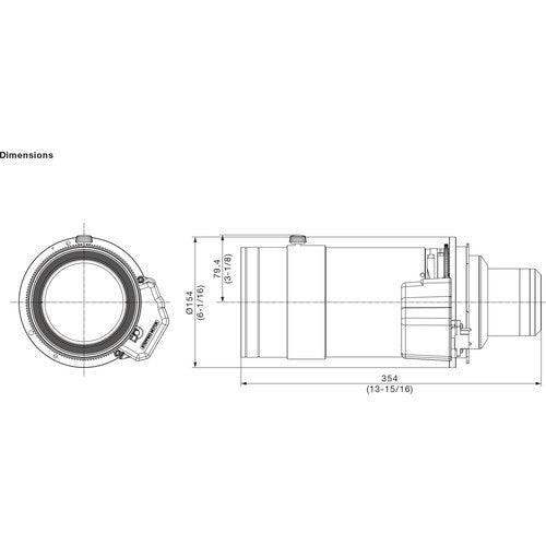 Panasonic ET-D3LEW10 1.3 – 1.7:1 Zoom lens equipped with stepping motor for use with PT-RQ35KU, PT-RZ34KU, PT-RQ22KU, PT-RZ21KU and PT-RZ16KU 3DLP projectors - Creation Networks