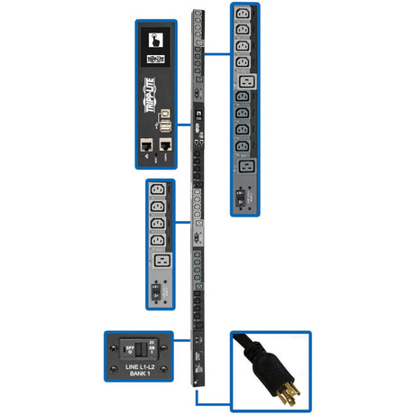 Eaton PDU3EVSR10L2130 – 10kW 3-Phase Switched PDU Rack PDUs Eaton