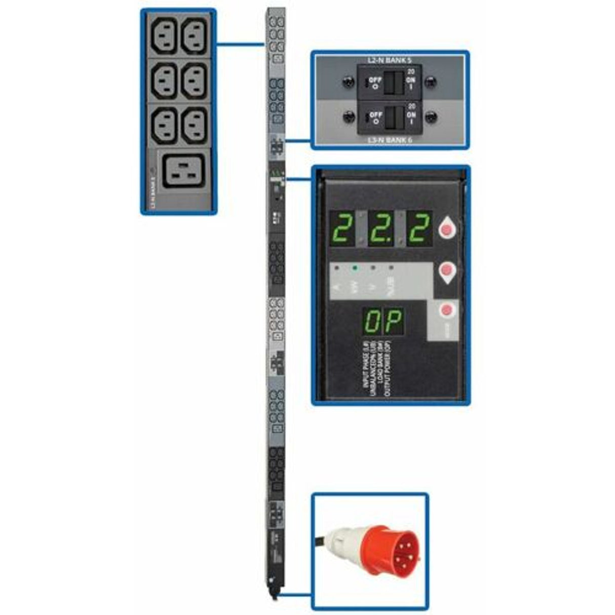 Eaton PDU3XMV6G32 – 23kW 3-Phase Metered PDU, 42 Outlets Rack PDUs Eaton