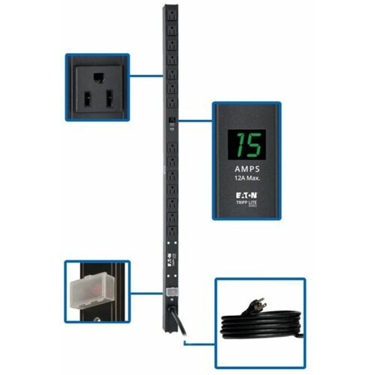 Eaton PDUMV15-36 – 1.5kW Metered Vertical 0U PDU, 14-Outlet