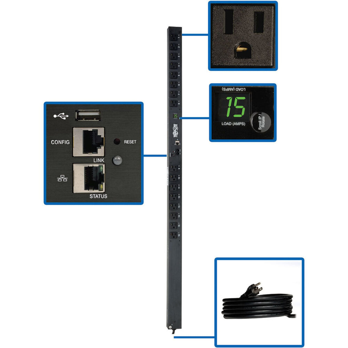 Eaton PDUMV15NETLX – Switched 1.4kW Vertical PDU, 16 Outlets Rack PDUs Eaton
