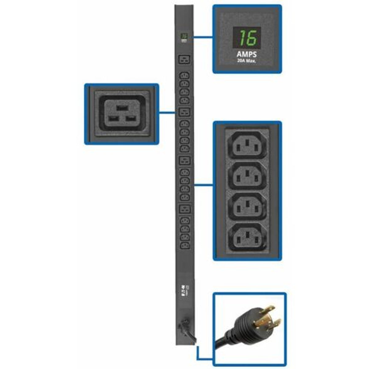 Eaton PDUMV20HV-36 – 3.7kW Local Metered PDU, 0U Rack Rack PDUs Eaton