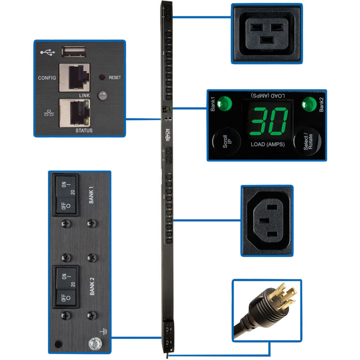 Eaton PDUMV30HVNETLX – 5/5.8kW Switched PDU, LX Platform