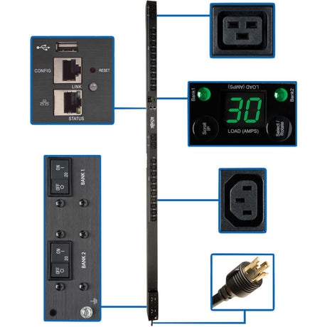 Eaton PDUMV30HVNETLX – 5/5.8kW Switched PDU, LX Platform Rack PDUs Eaton