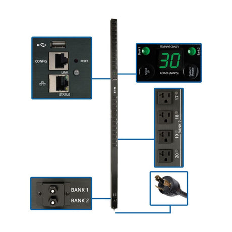 Eaton PDUMV30NETLX – Switched PDU, LX Interface, 0U Rack PDUs Eaton