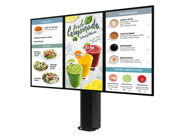 Peerless-AV KOF555-3 Universal 55" Triple-Display Outdoor Digital Menu Board - Creation Networks