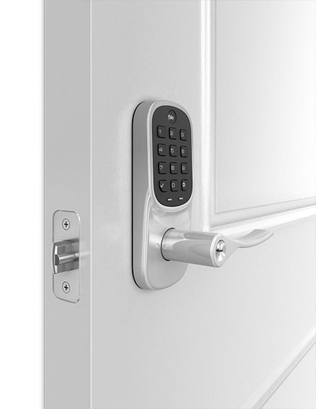 Crestron CLK-YL-YRL216-CR2-619 – Yale Assure Lever Lock Push Button, Satin Nickel Door Hardware Crestron