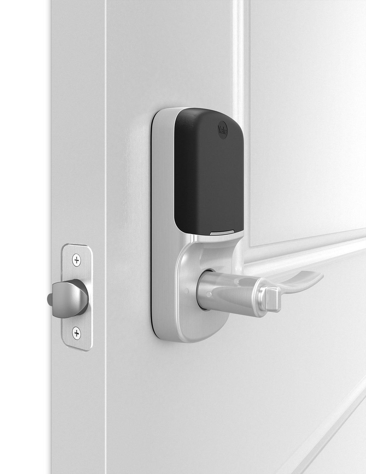 Crestron CLK-YL-YRL216-CR2-619 – Yale Assure Lever Lock Push Button, Satin Nickel Door Hardware Crestron