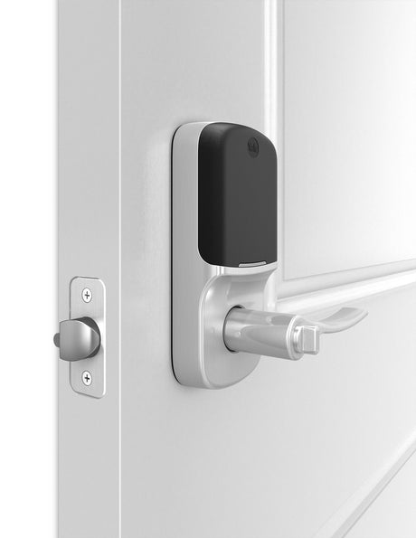 Crestron CLK-YL-YRL216-CR2-619 – Yale Assure Lever Lock Push Button, Satin Nickel Door Hardware Crestron