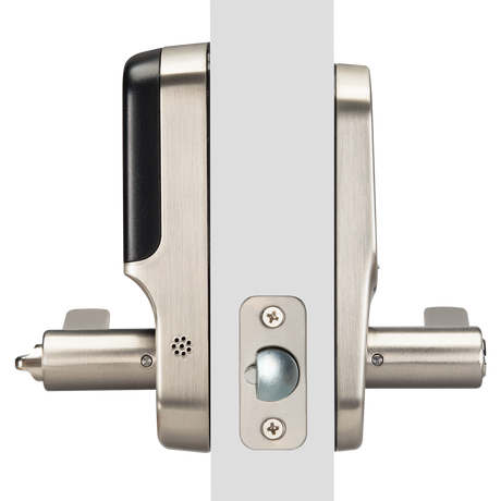 Crestron CLK-YL-YRL216-CR2-619 – Yale Assure Lever Lock Push Button, Satin Nickel Door Hardware Crestron