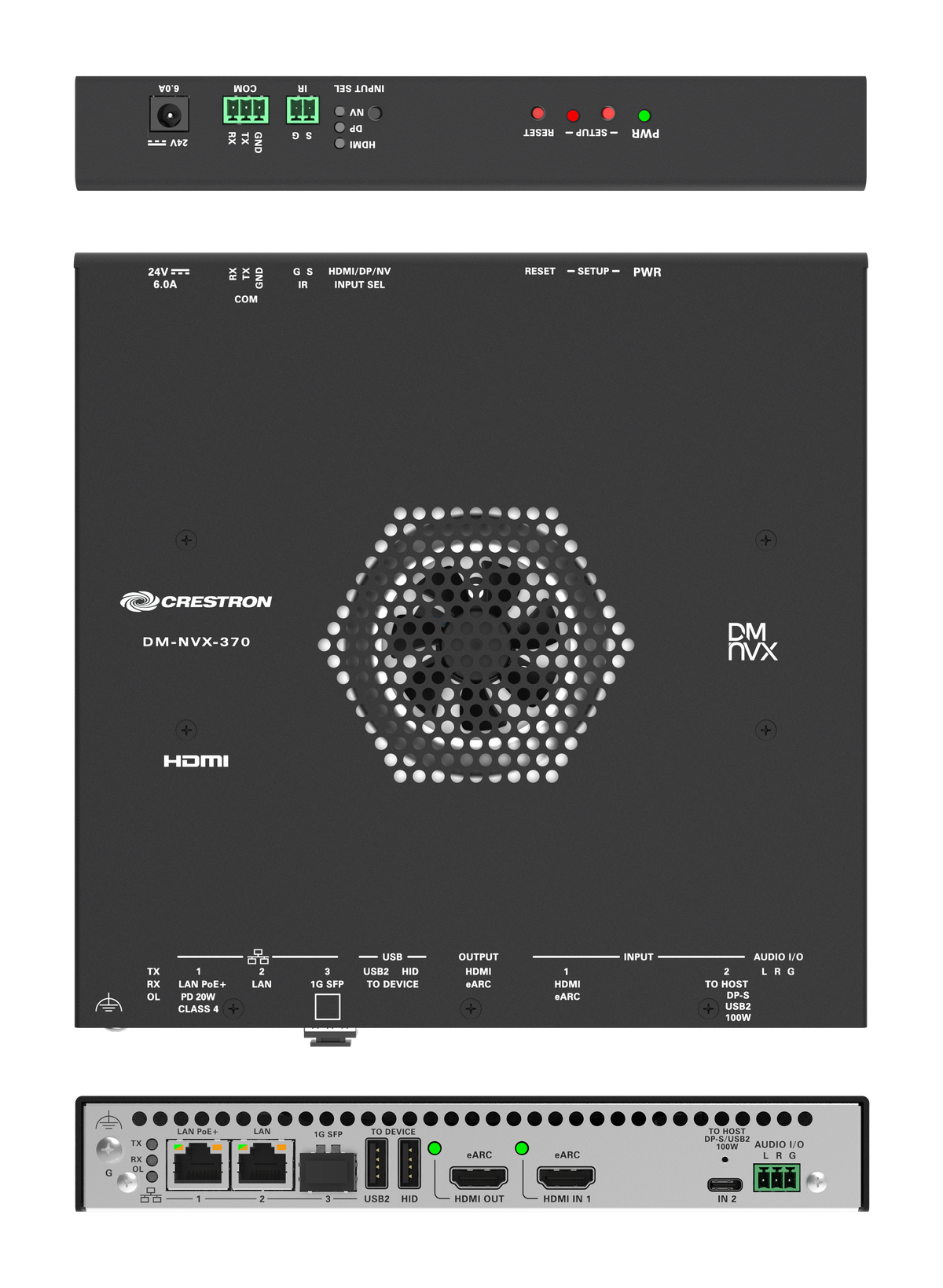 Crestron DM-NVX-370 – DM NVX 4K60 4:4:4 AV-over-IP Encoder/Decoder with HDMI & USB-C AV over IP Crestron