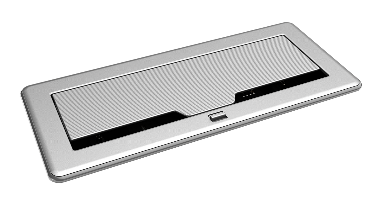 Crestron FT2-1200-ELEC-PTL-AL – FlipTop FT2 1200 Cable Management, Electrical, Pass-Through Lid, Alloy Cable Management Crestron