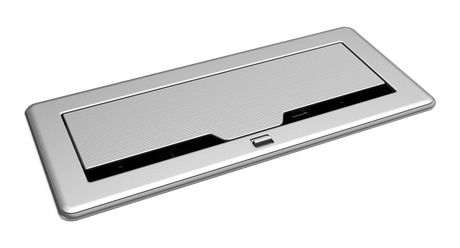 Crestron FT2-1200-ELEC-PTL-AL – FlipTop FT2 1200 Cable Management, Electrical, Pass-Through Lid, Alloy Cable Management Crestron