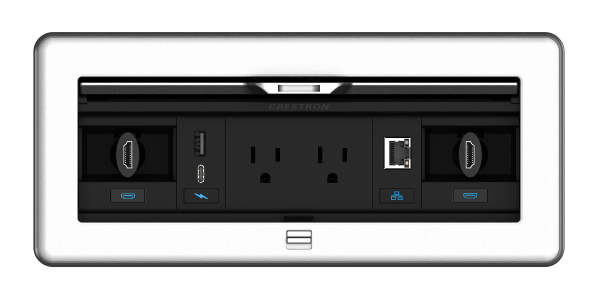 Crestron FT2-1200-ELEC-PTL-AL – FlipTop FT2 1200 Cable Management, Electrical, Pass-Through Lid, Alloy Cable Management Crestron