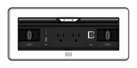 Crestron FT2-1200-ELEC-PTL-AL – FlipTop FT2 1200 Cable Management, Electrical, Pass-Through Lid, Alloy Cable Management Crestron