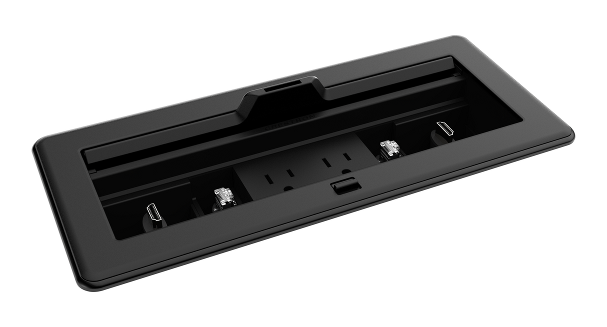 Crestron FT2-1200-ELEC-PTL-B – FlipTop FT2 Series Tabletop Cable Management, 1200 Size, Black Crestron