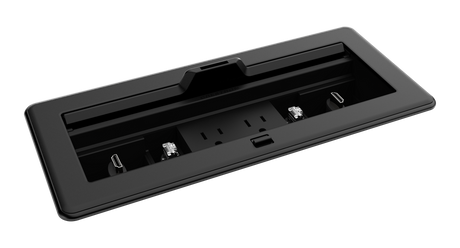 Crestron FT2-1200-ELEC-PTL-B – FlipTop FT2 Series Tabletop Cable Management, 1200 Size, Black Collaboration Furniture Crestron