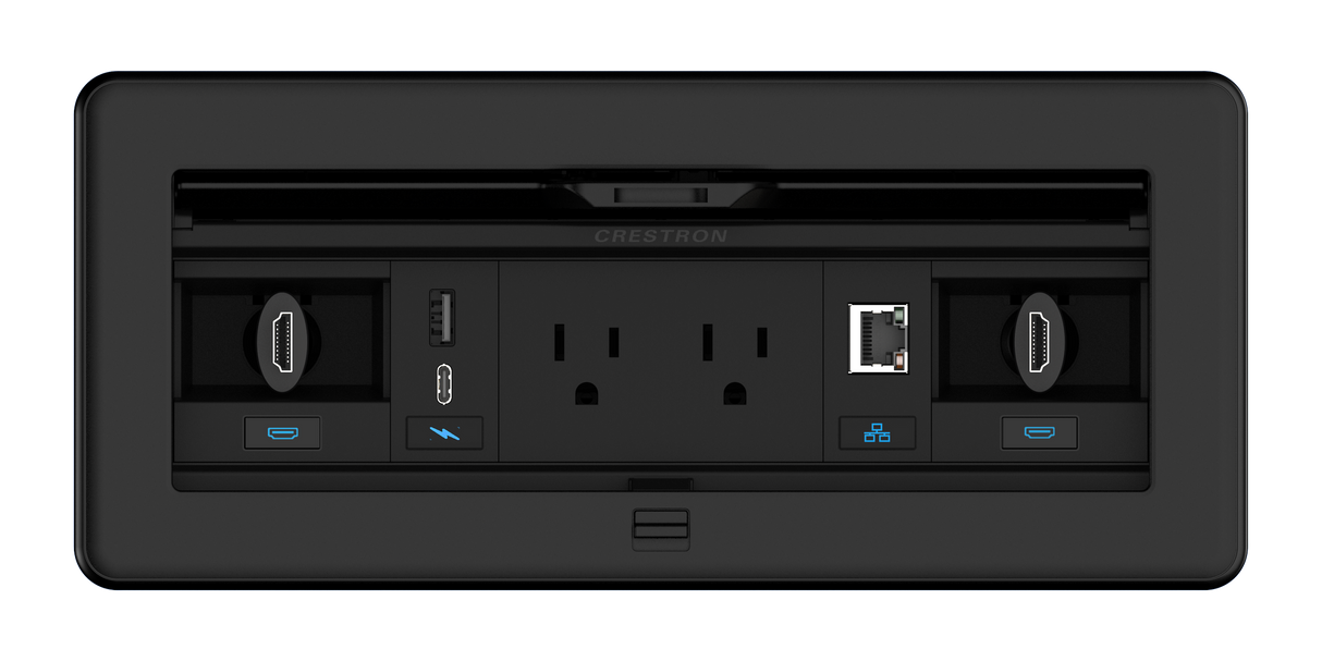 Crestron FT2-1200-ELEC-PTL-B – FlipTop FT2 Series Tabletop Cable Management, 1200 Size, Black Crestron