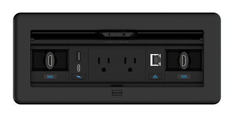 Crestron FT2-1200-ELEC-PTL-B – FlipTop FT2 Series Tabletop Cable Management, 1200 Size, Black Collaboration Furniture Crestron