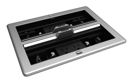 FlipTop FT2 Series Cable Management System, 1400, Electrical, Pass-Through Lid, Alloy Collaboration Furniture Crestron