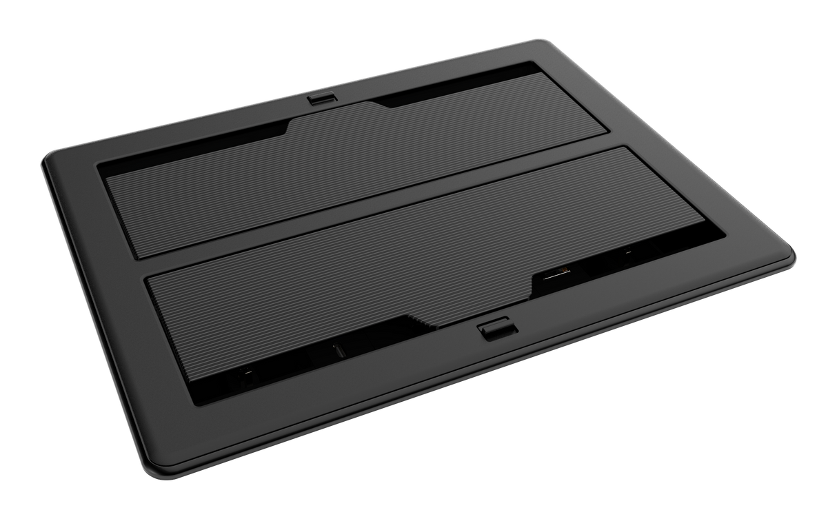 Crestron FT2-1400-ELEC-PTL-B – FlipTop FT2 Cable Management System, 1400 Size, Electrical, Pass-Through Lid, Black Crestron