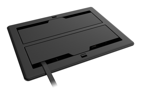 Crestron FT2-1400-ELEC-PTL-B – FlipTop FT2 Cable Management System, 1400 Size, Electrical, Pass-Through Lid, Black Collaboration Furniture Crestron