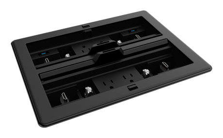Crestron FT2-1400-ELEC-PTL-B – FlipTop FT2 Cable Management System, 1400 Size, Electrical, Pass-Through Lid, Black Collaboration Furniture Crestron