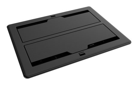 FlipTop FT2 Series Cable Management System, 1400, Mechanical, Pass-Through Lid, Black Collaboration Furniture Crestron