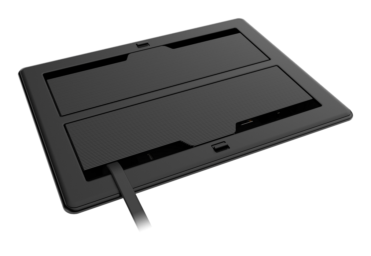 FlipTop FT2 Series Cable Management System, 1400, Mechanical, Pass-Through Lid, Black Crestron