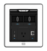 Crestron FT2-500-ELEC-PTL-AL – FlipTop FT2 Series Tabletop Cable Management, 500 Size, Alloy Crestron