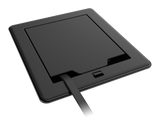 Crestron FT2-500-ELEC-PTL-B – FlipTop FT2 500 Series Table Box, Electrical, Pass-Through Lid, Black Cable Management Crestron