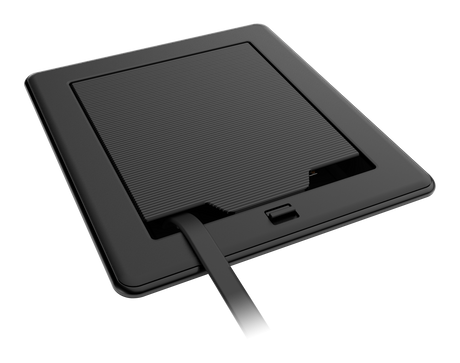 Crestron FT2-500-ELEC-PTL-B – FlipTop FT2 500 Series Table Box, Electrical, Pass-Through Lid, Black Cable Management Crestron