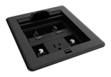 Crestron FT2-500-ELEC-PTL-B – FlipTop FT2 500 Series Table Box, Electrical, Pass-Through Lid, Black Cable Management Crestron