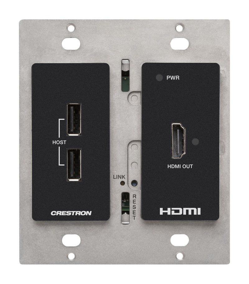 Crestron HD-RXU-4KZ-101-2G-B DM Lite® 4K60 4:4:4 Receiver for HDMI® and USB 2.0 Signal Extension over CATx Cable, Wall Plate, Black