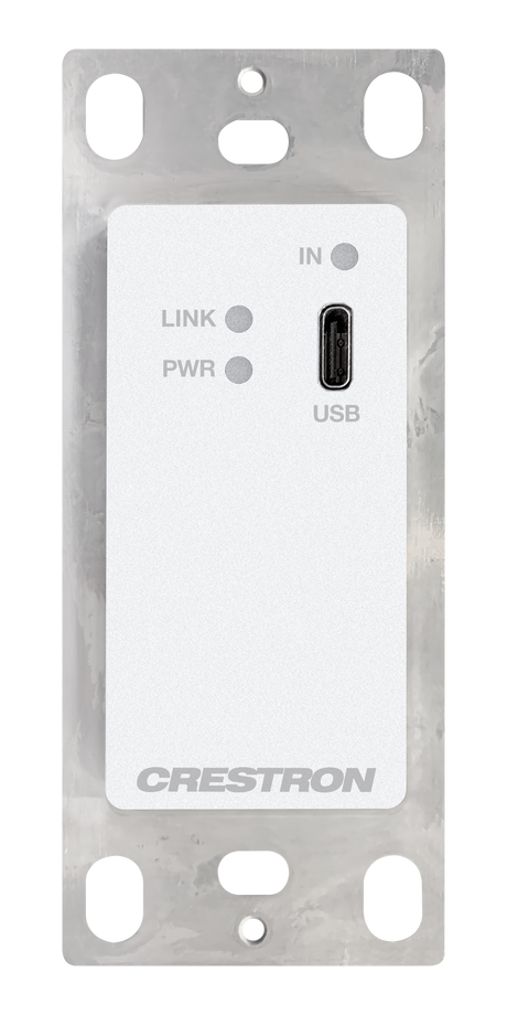 Crestron HD-TX-4KZ-111-1G-W – DM Essentials 4K60 USB-C DisplayPort Transmitter, Wall Plate, White Accessories Crestron