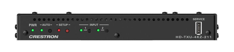 Crestron HD-TXU-4KZ-211 DM Lite® 4K60 4:4:4 Transmitter and 2x1 Auto-Switcher for HDMI®, USB-C® DisplayPort™, and USB 2.0 Signal Extension over CATx Cable